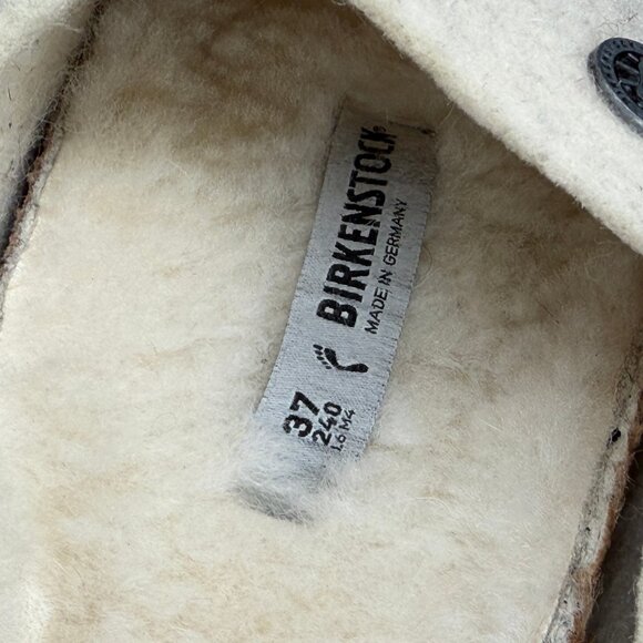 Birkenstock Zermatt Shearling Slippers Women's Size 6 Cream Slip On House Shoes - Picture 10 of 10